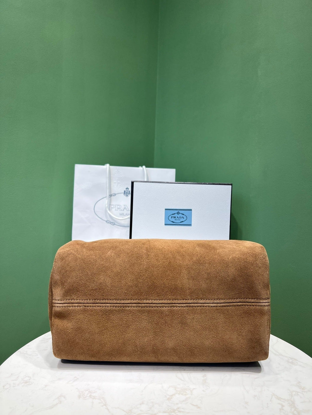 Prada suede shoulder bag