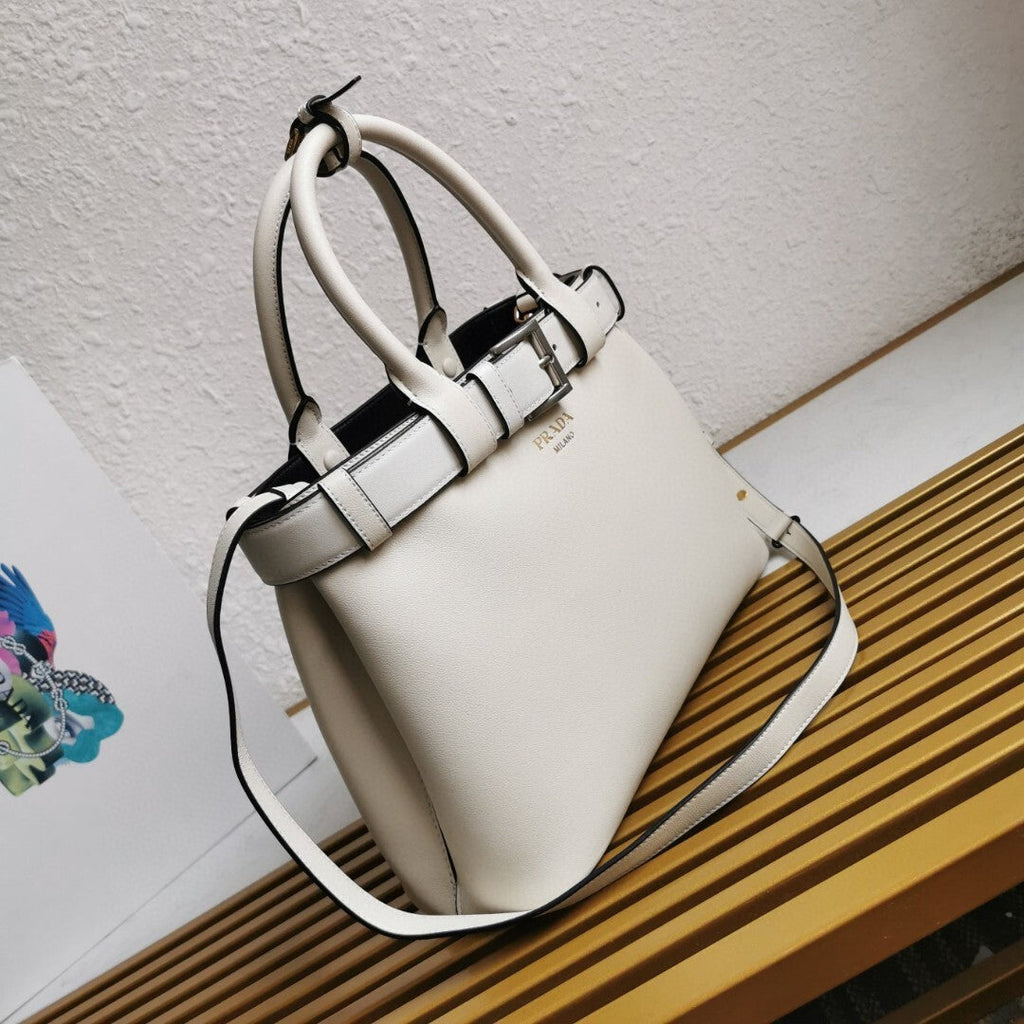 Prada Buckle small leather handbag with belt