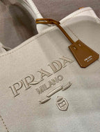 Prada Jardiniere extra-large linen blend tote bag