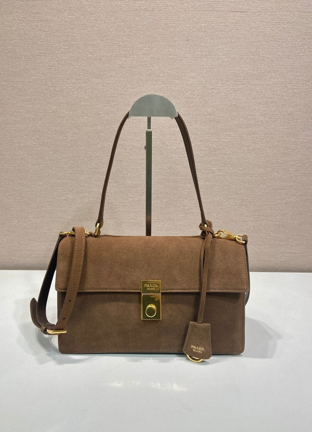 Prada Soft Sound medium suede shoulder bag
