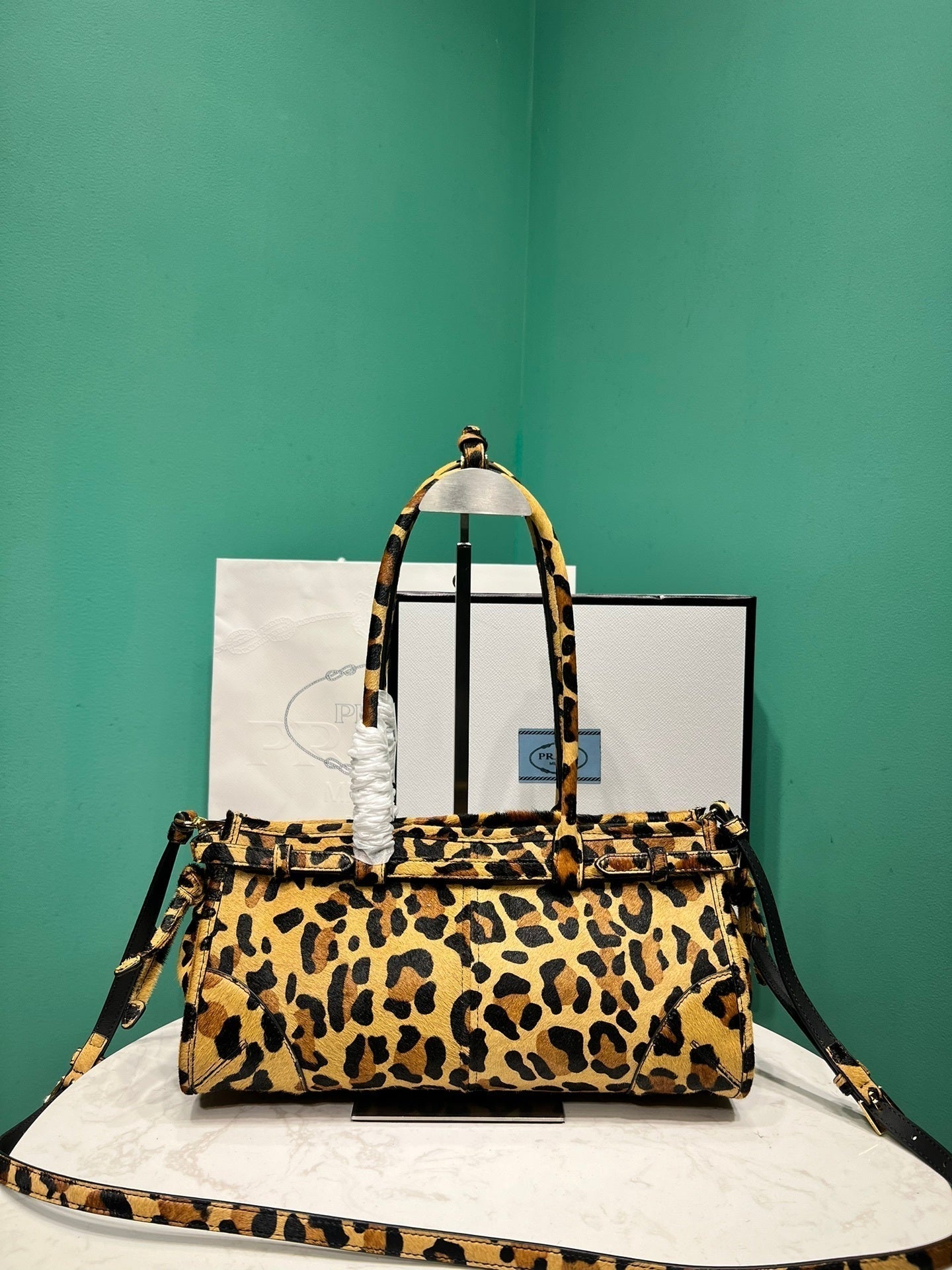 Prada Bonnie medium printed leather handbag
