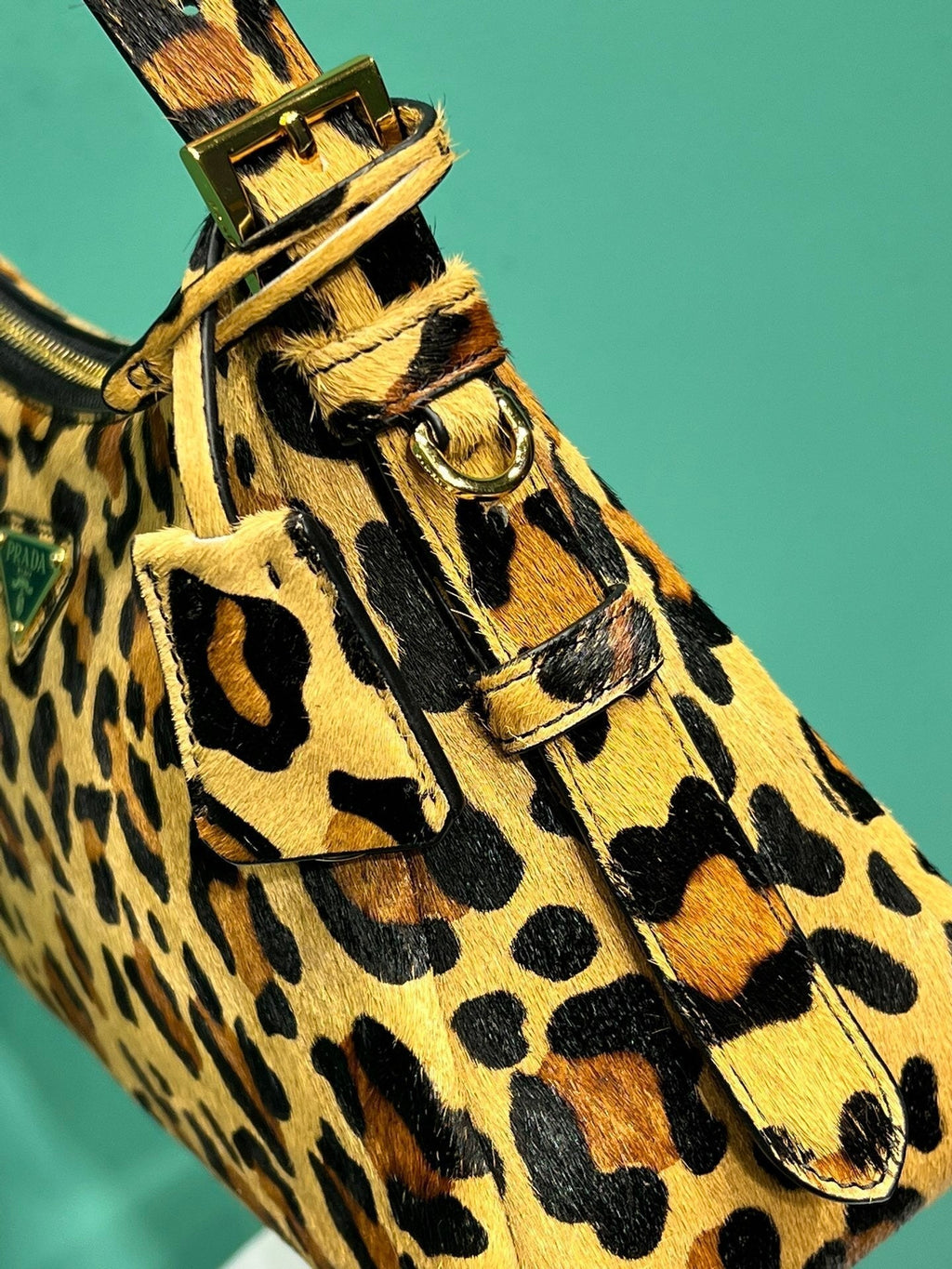 Prada Aimee medium printed leather shoulder bag
