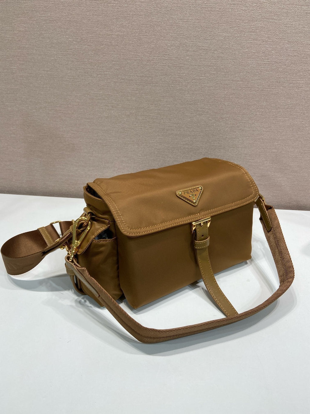 Prada Explore medium Re-Nylon shoulder bag with flap