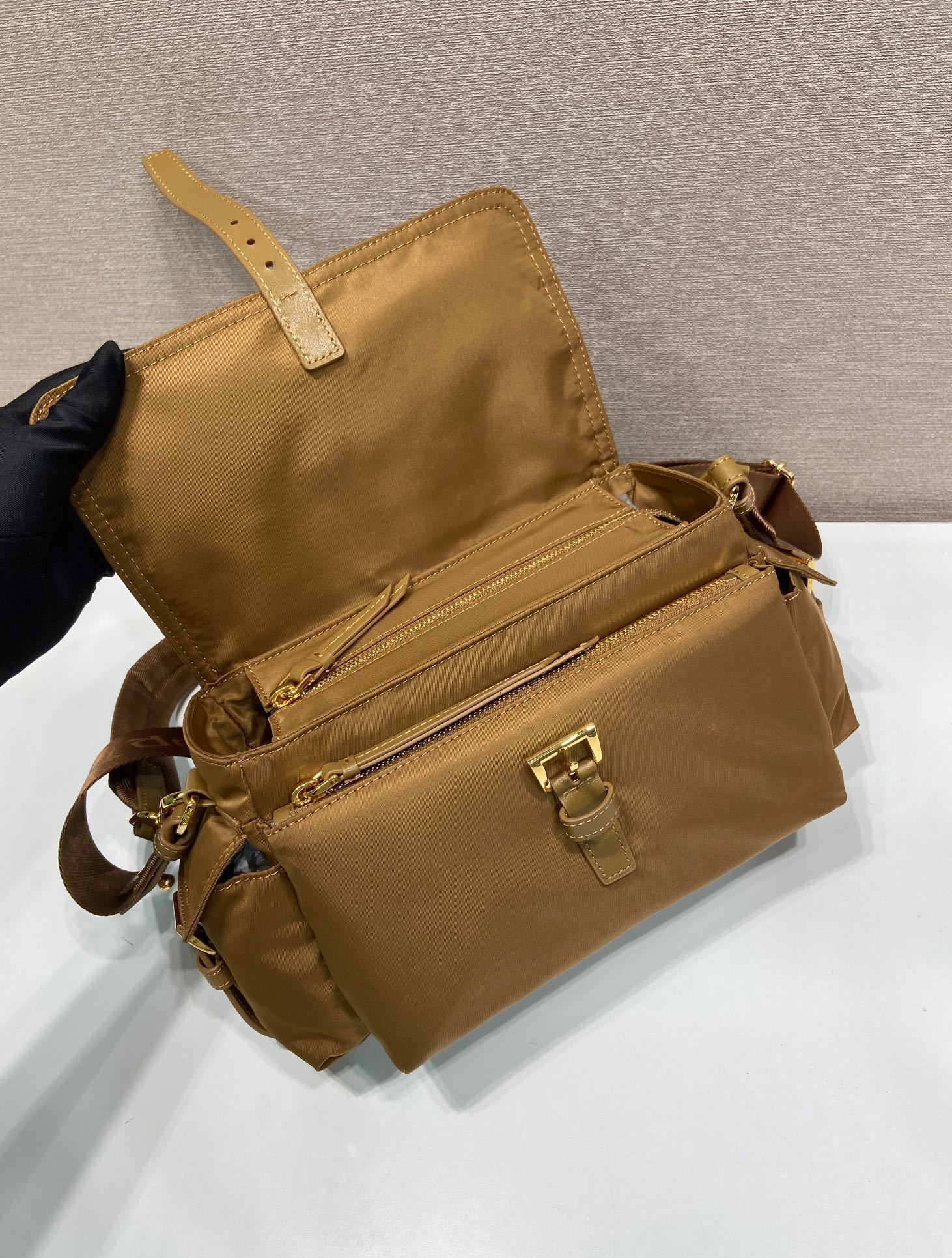 Prada Explore medium Re-Nylon shoulder bag with flap