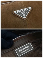 Prada suede shoulder bag