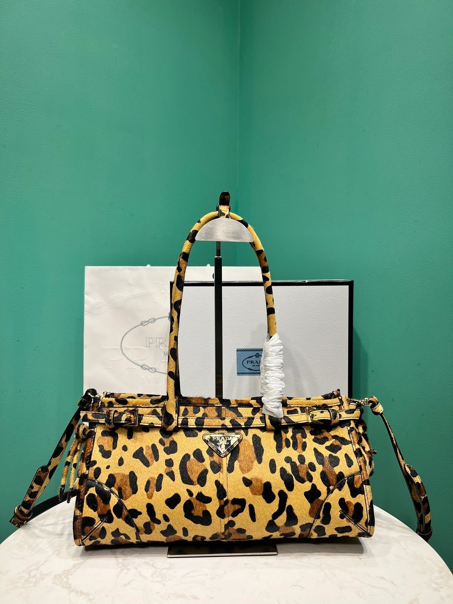 Prada Bonnie medium printed leather handbag