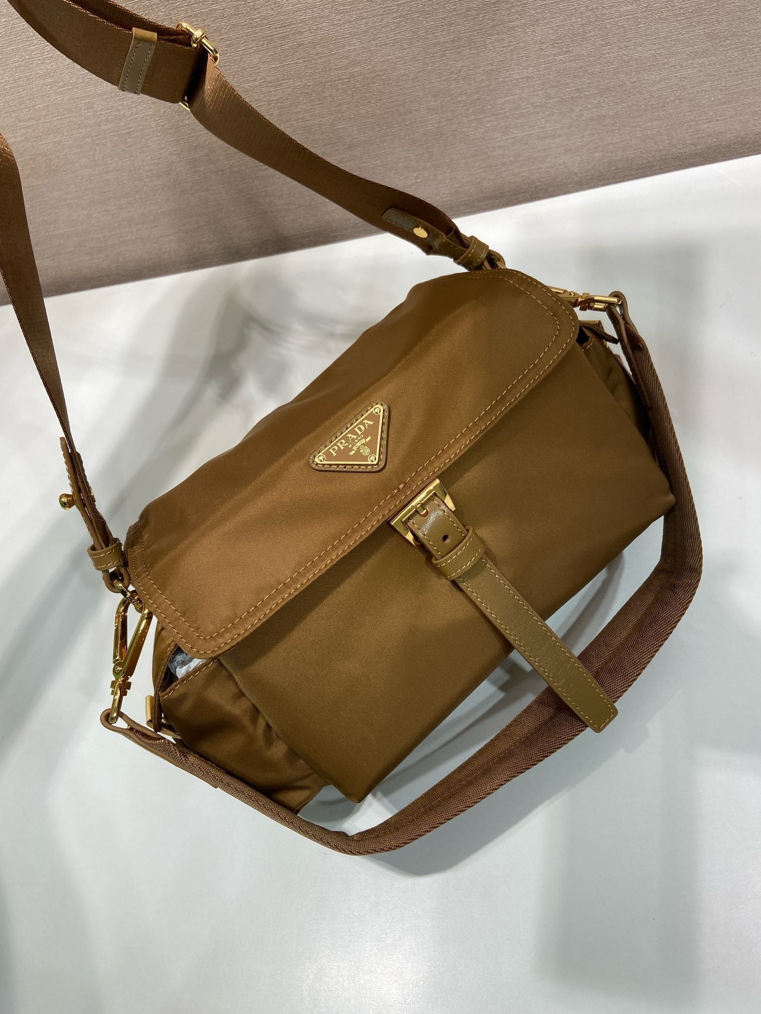 Prada Explore medium Re-Nylon shoulder bag with flap