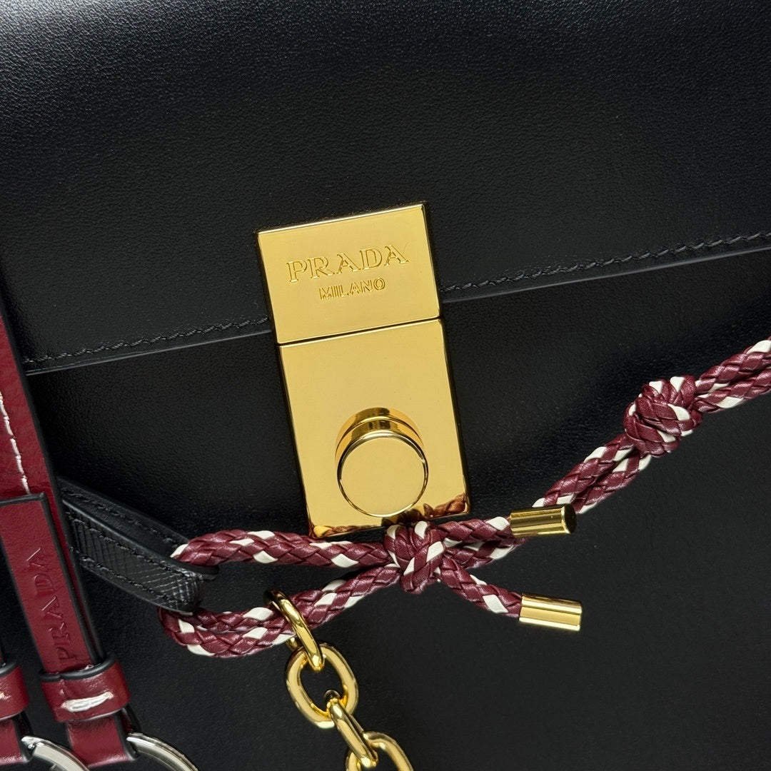 Prada Soft Sound large leather shoulder bag with charms