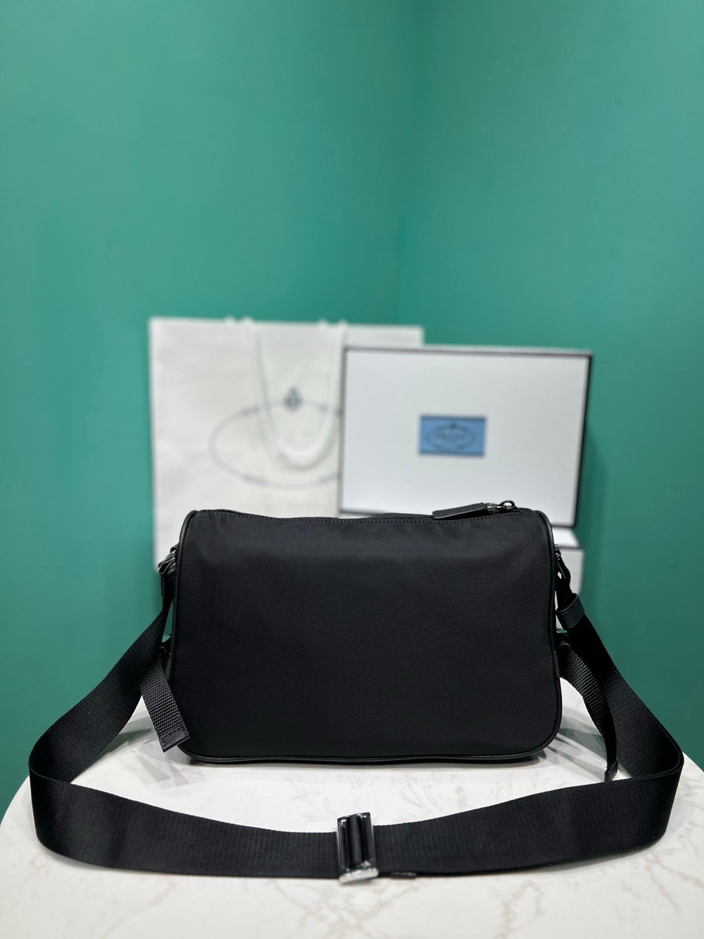 Prada medium Re-Nylon and Saffiano leather shoulder bag