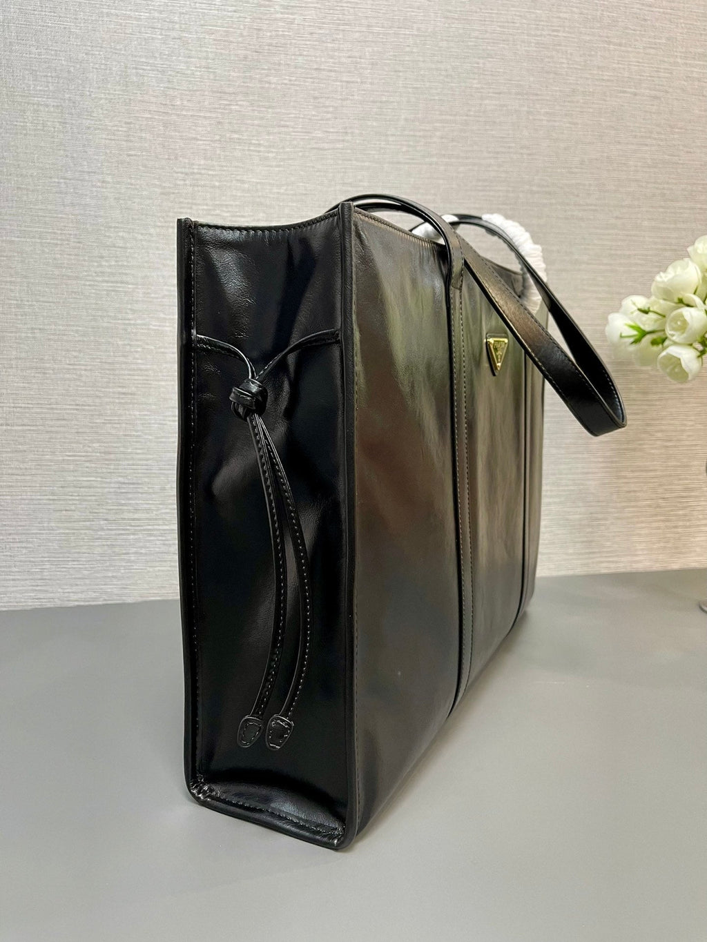 Prada large leather tote bag