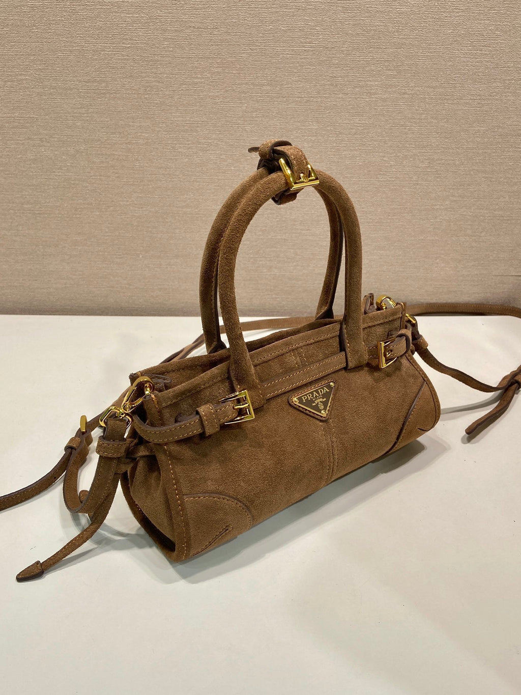 Prada Bonnie suede mini handbag