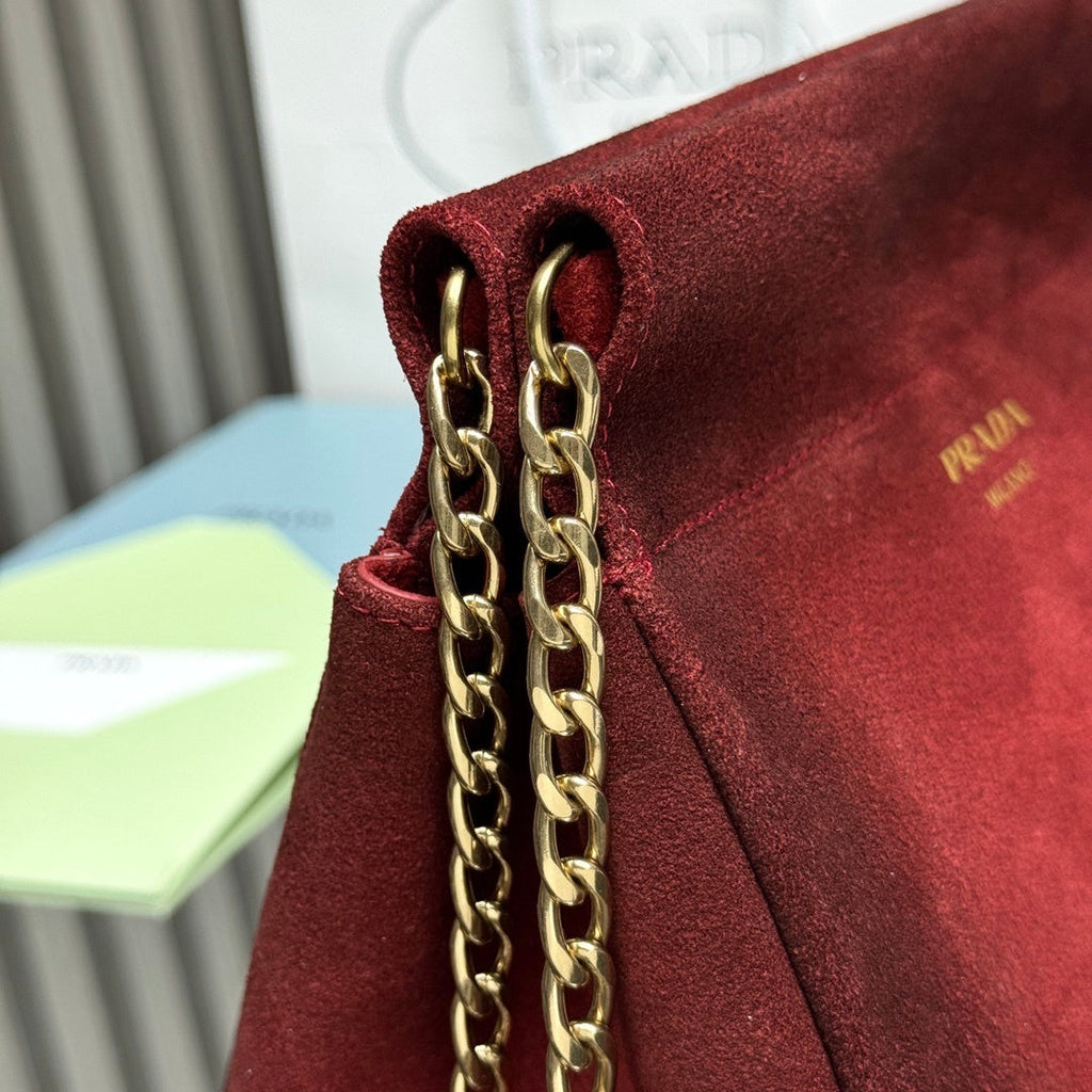 Prada Enchaine mini suede bag