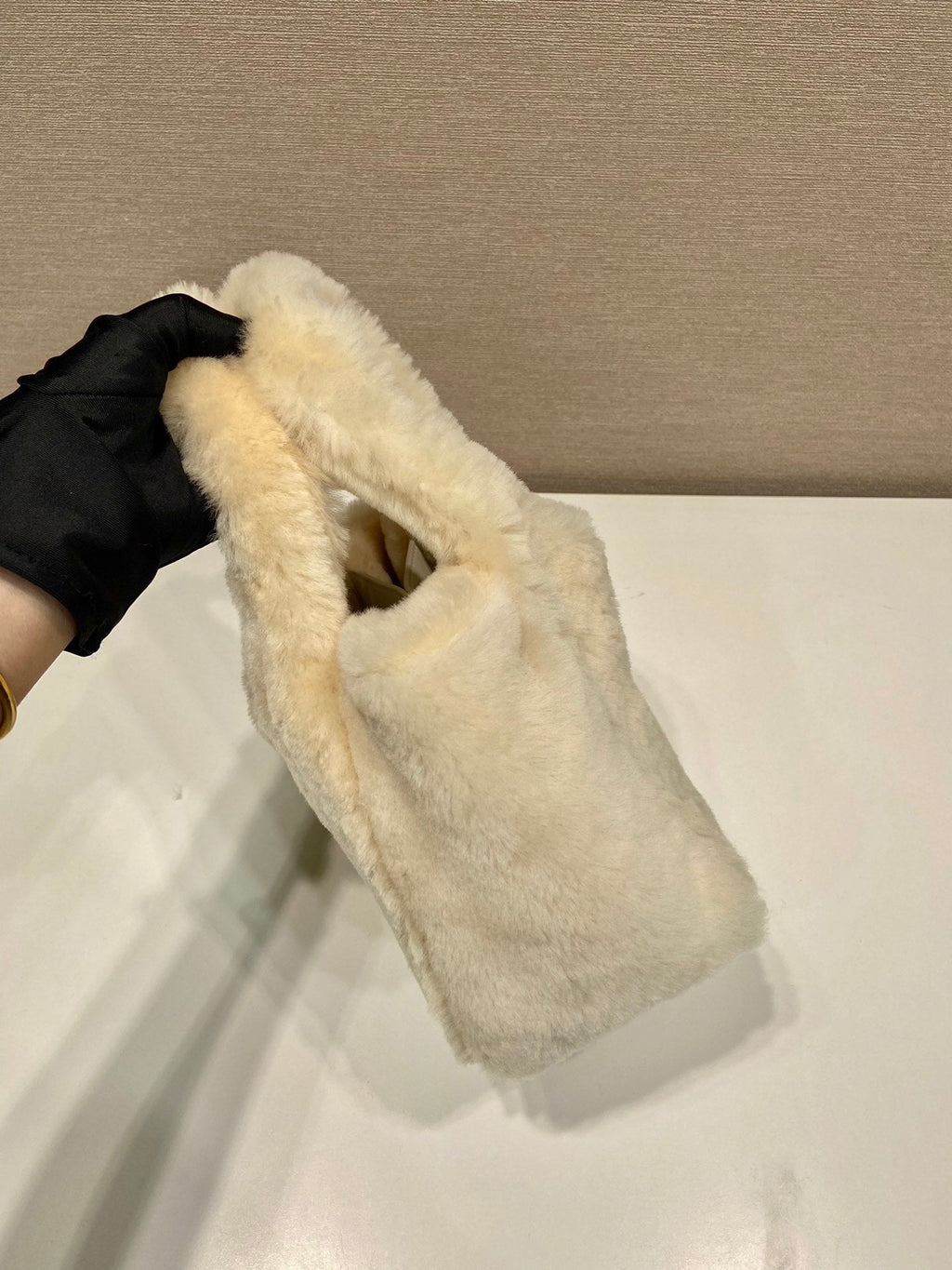 Prada shearling mini handbag