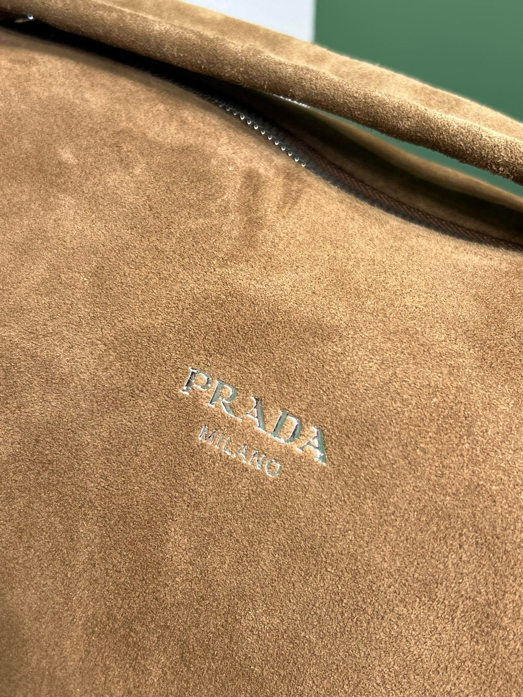 Prada suede shoulder bag