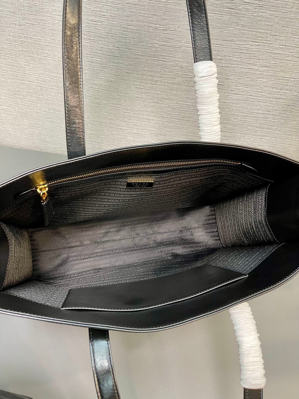 Prada large leather tote bag