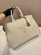 Prada Jardiniere extra-large linen blend tote bag