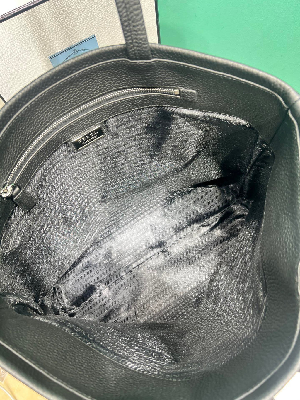 Prada leather tote bag