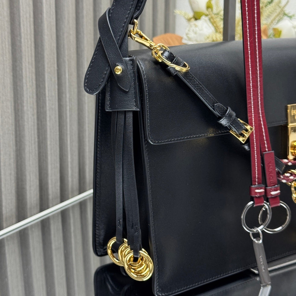 Prada Soft Sound large leather shoulder bag with charms