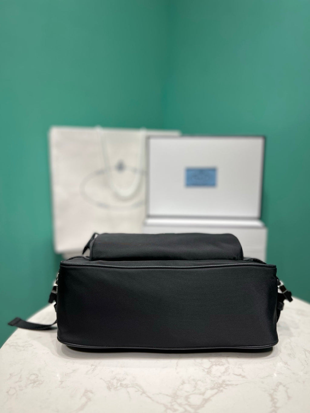 Prada medium Re-Nylon and Saffiano leather shoulder bag