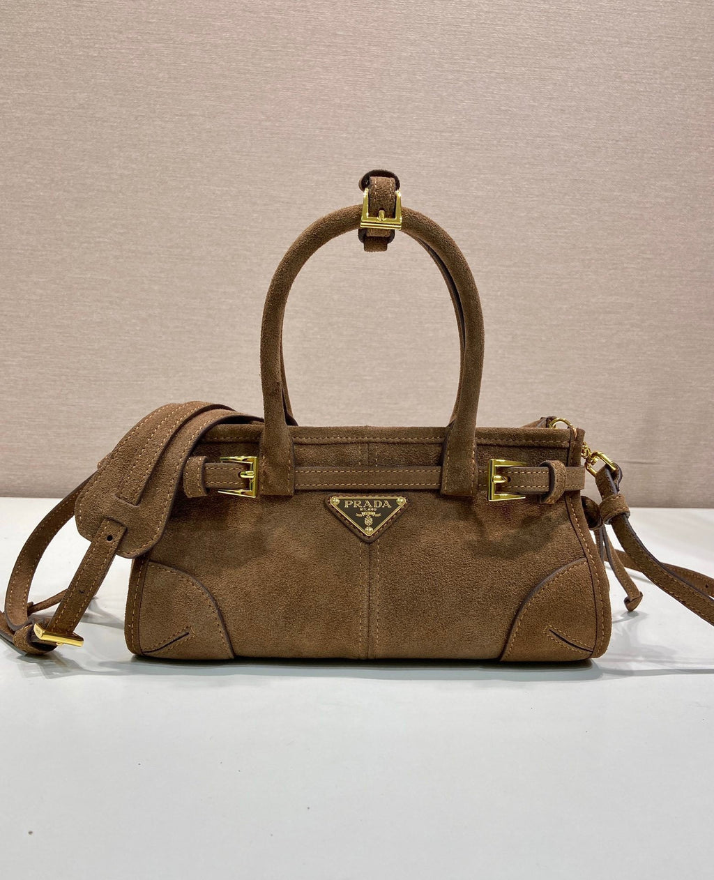 Prada Bonnie suede mini handbag