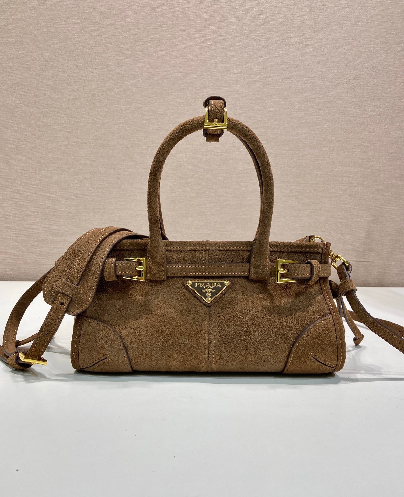 Prada Bonnie suede mini handbag