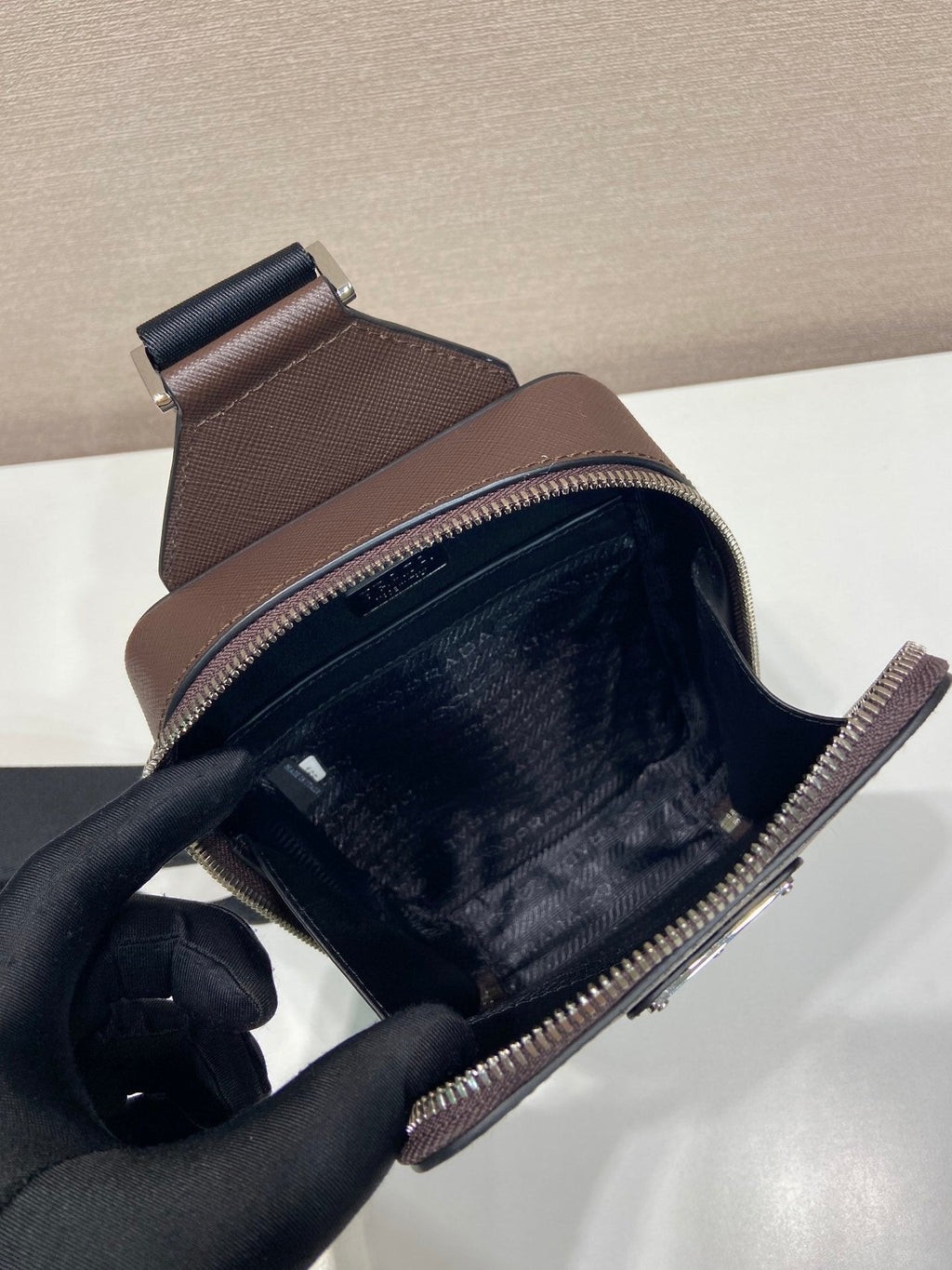 Prada Brique Saffiano leather bag