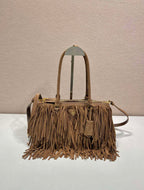 Prada Galleria medium suede bag with fringe