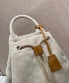 Prada linen blend drawstring duffel bag