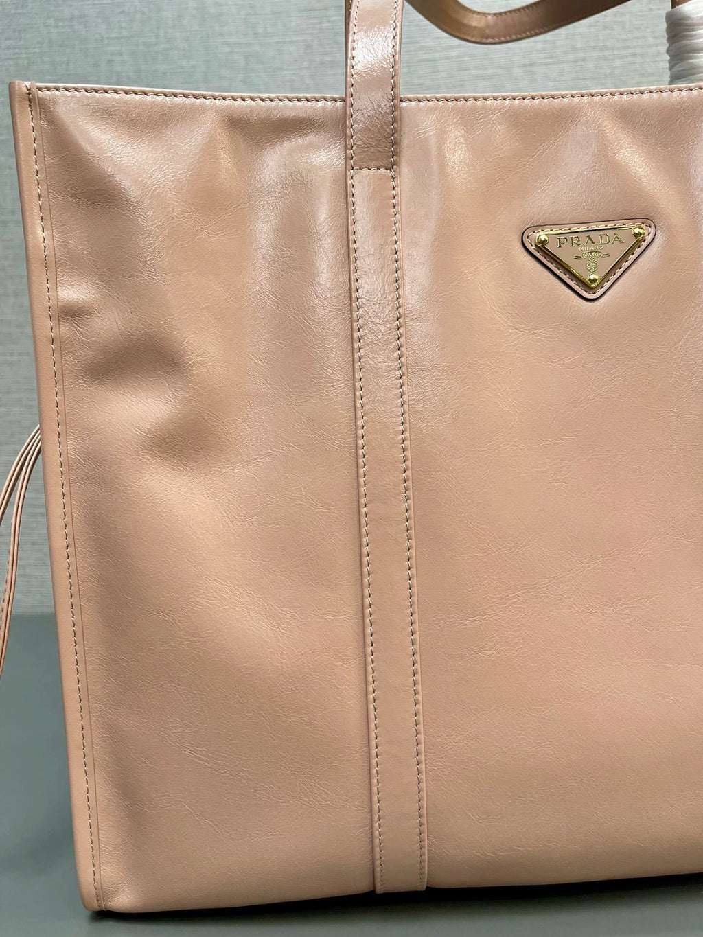 Prada large leather tote bag