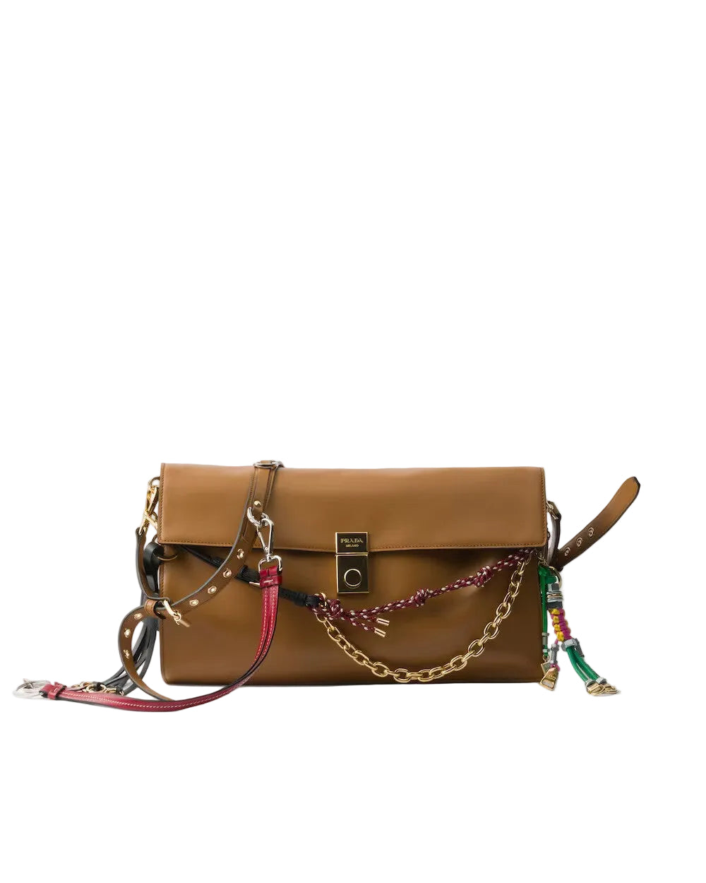 Prada Soft Sound large leather shoulder bag with charms