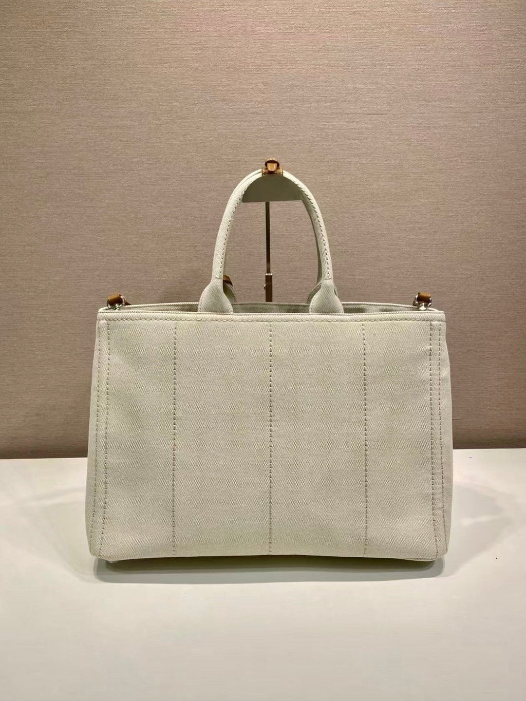 Prada Jardiniere extra-large linen blend tote bag