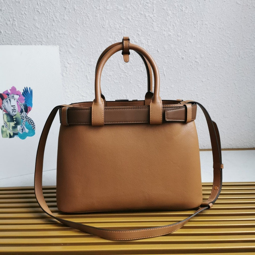 Prada Buckle small leather handbag with belt