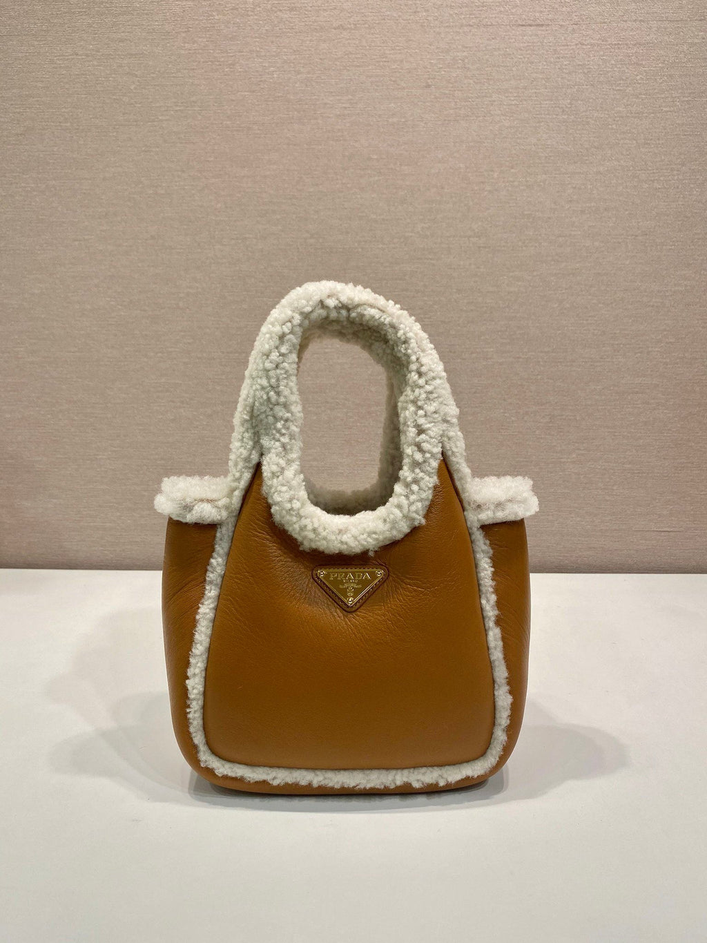 Prada mini shearling handbag