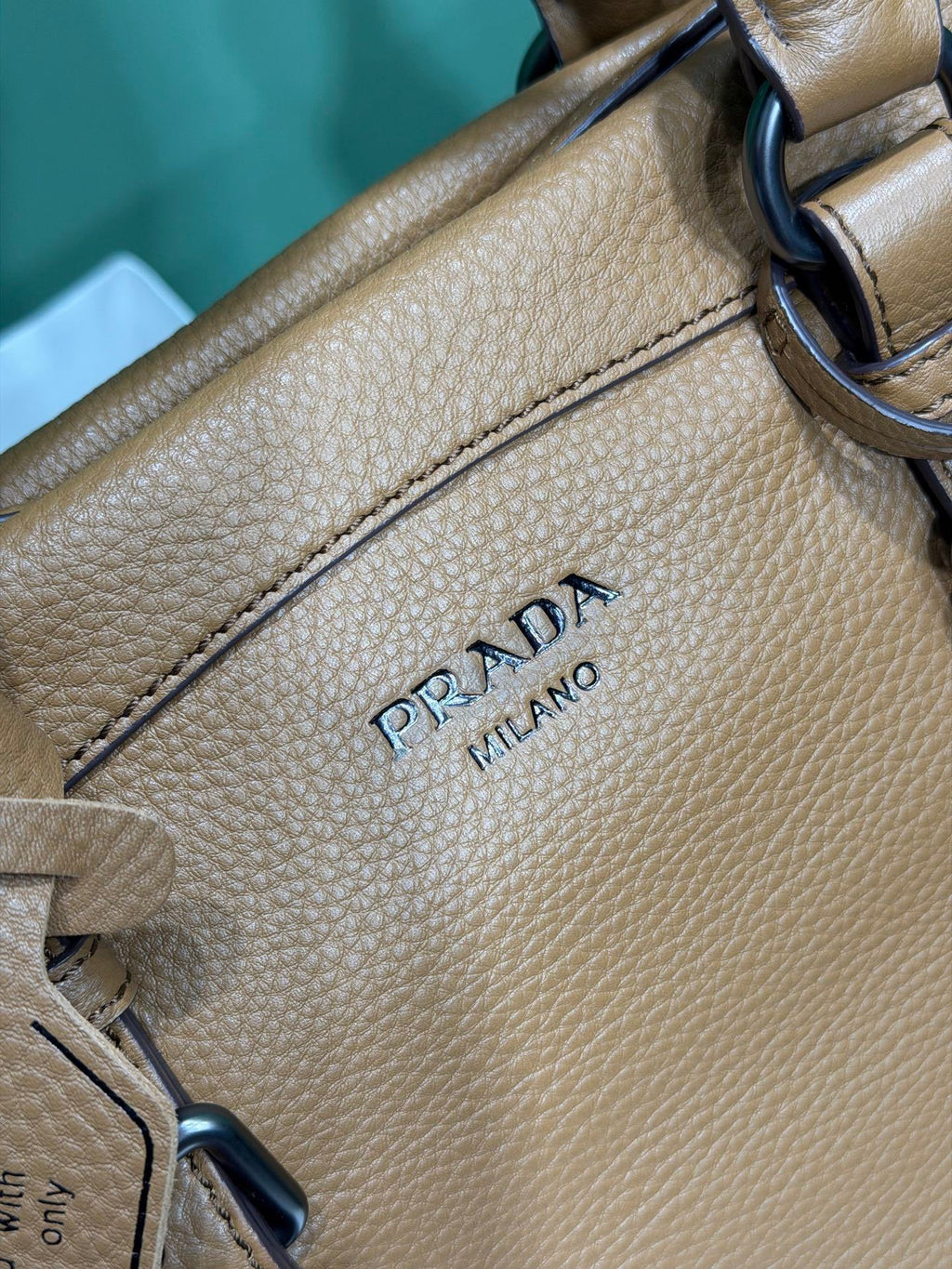 Prada large leather tote bag