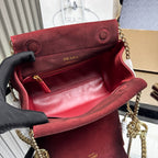 Prada Enchaine mini suede bag